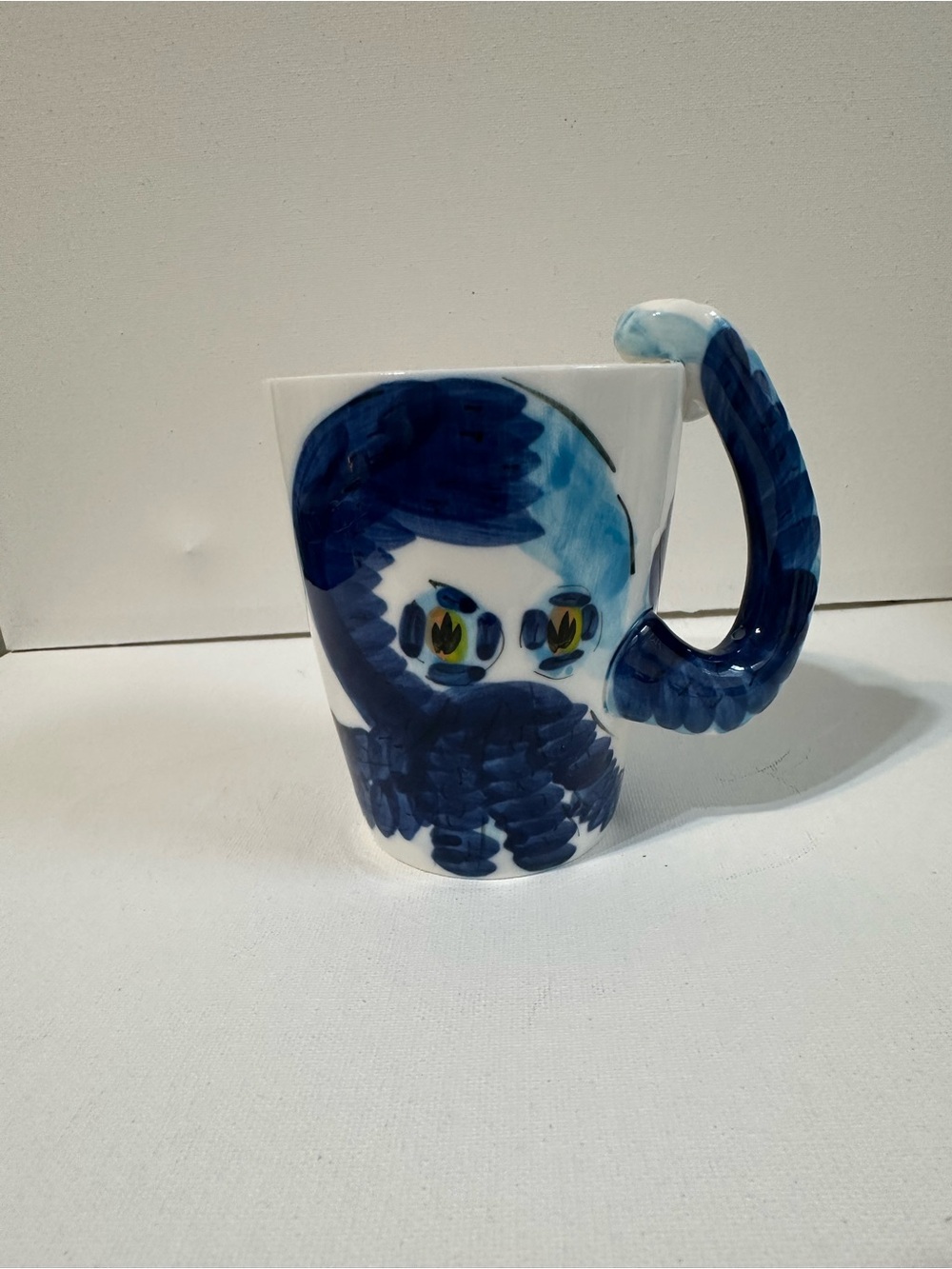Blue Hand-Painted Ceramic Octupus Mug - Unbranded